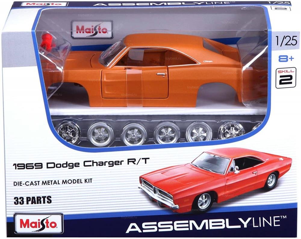 Сборная металлическая модель Maisto 1969 Dodge Charger R/T 1:24 - 39900  купить с доставкой или самовывозом в интернет-магазине Тойбест